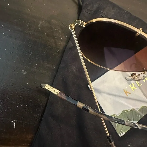 Brand New! KREWE MERRYMEN Gold and Black Aviator Sunglasses! - Picture 7 of 9